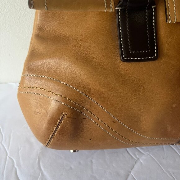 Y2K COACH SOHO HAMPTON SATCHEL BUCKLE LEATHER TWO TONE BAG - Picture 2 of 9